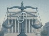 Gemini and SEC Reach “Resolution in Principle” to End Earn Lawsuit illustration of a New York federal courthouse with scales of justice blended into the Gemini logo, digital ledger patterns in the background, symbolizing the SEC settlement over the Gemini Earn program, 16:9, editorial style.