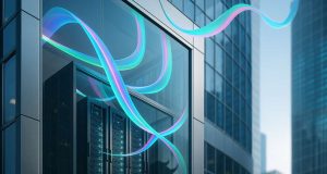 Sol Strategies’ Nasdaq Debut: A Hybrid Solana Treasury and Validator Play Wall Street glass tower with glowing validator racks and Solana-colored ribbons, symbolizing Sol Strategies’ Nasdaq listing (STKE) and its hybrid Solana treasury + staking model.