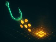 Venus Protocol Hack Forces Platform Suspension After $27M Phishing Scam on BNB Chain Phishing hook made of digital code stealing cryptocurrency tokens from a glowing BNB Chain network grid, symbolizing the $27M Venus Protocol hack and DeFi security risks.