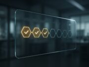 Crunch Lab’s $5M Raise Marks Blockchain’s Leap Beyond Crypto — Into Science, Healthcare, and AI “Editorial image of a transparent glass data panel showing a chain of hexagonal checkpoints lighting up as verified, against a soft-focus research lab background, symbolizing on-chain model verification and reproducible research.