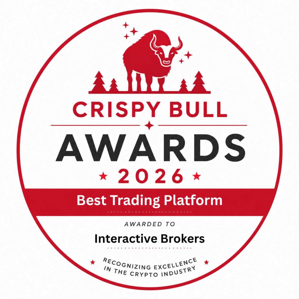 Best Trading Platform award certificate presented by CrispyBull Awards 2026 to Interactive Brokers